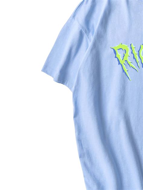 Rick And Morty ROMWE Hombres Camiseta UFO Con Estampado De Dibujos