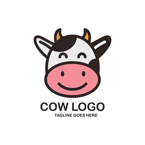 Cute Cow Face Logo Design 11855082 Vector Art At Vecteezy