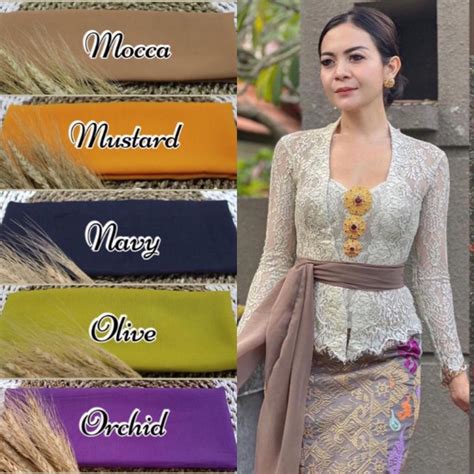 Jual Selendang Kebaya Bali Slendang Tari Sifon Polos Obi Sabuk Kebaya