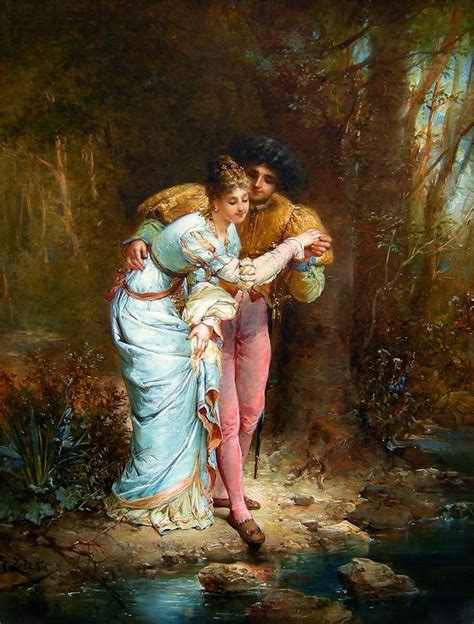 Hans Zatzka 1859 1949 Academic Painter Painting Reproductions Romance Art Painting