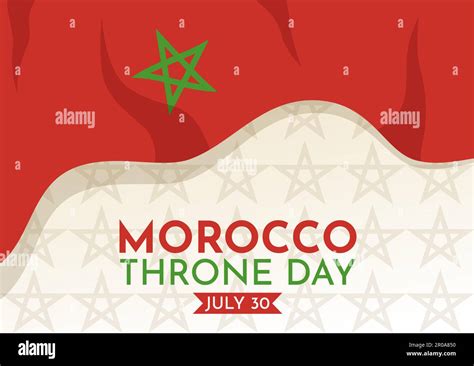 Illustration vectorielle du jour du Trône du Maroc heureux avec drapeau