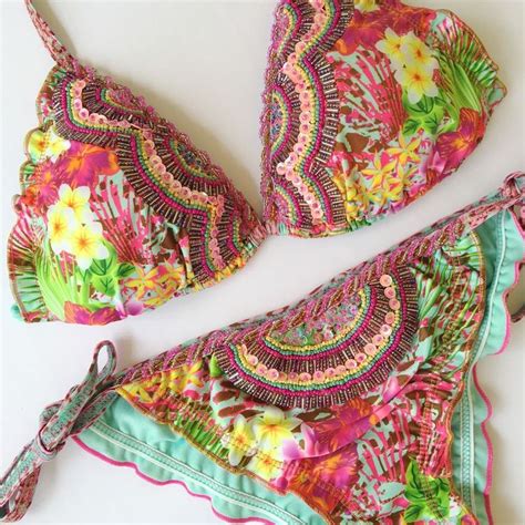 Bikini Set Baru Swimwear Made In Colombia Hand Embroidered Swimsuit