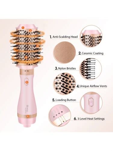 Nicebay In Hot Air Brush For Straightening Curling Drying Volumizer Temp Settings