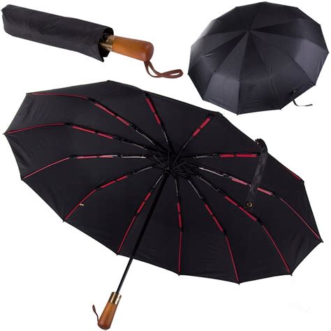 Parasol Parasolka Sk Adana Automat Czarny Unisex Elegancki Du Y