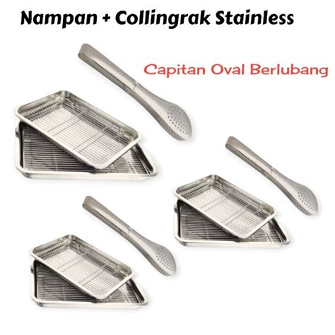 Jual Colling Rak Plus Nampan Stainless Plus Capitan Oval Ukuran Besar