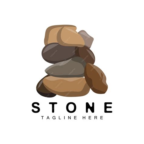 Premium Vector Stacked Stone Logo Design Balancing Stone Vector