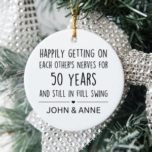 Funny 50th Wedding Anniversary Ornament, 50 Years Married Gift ...