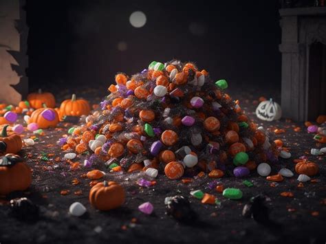 Premium AI Image | Pile of candy in halloween celebration