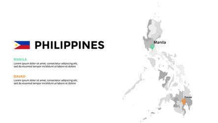 Philippines Map And Landmarks With People Vector Image