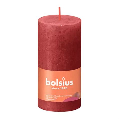 Bolsius Stompkaars Rustiek X Cm Delicate Red De Boet