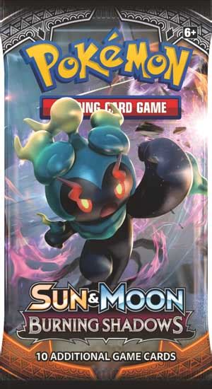 Pok Mon Burning Shadows Paquet Booster Anglais Sun Moon