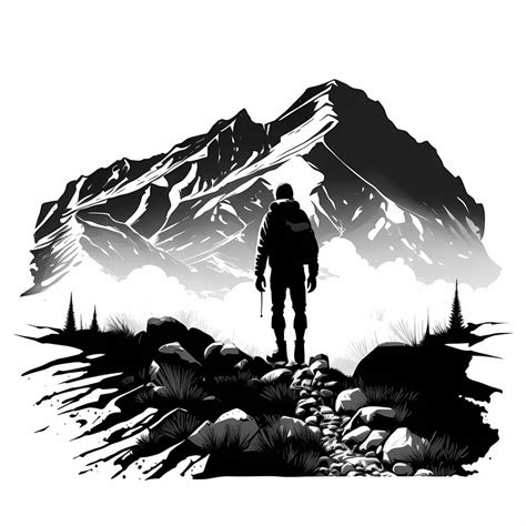 mountain hiker silhouette 21822657 Stock Photo at Vecteezy