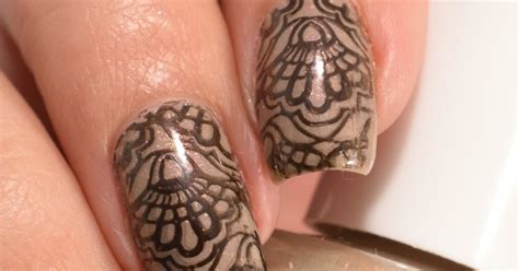 Manicure Manifesto Nude And Black Lace Stamping Nail Art