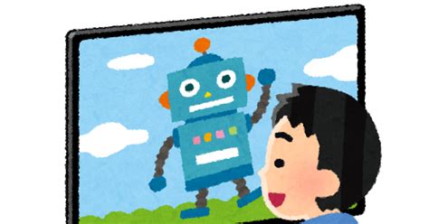 テレビを近くで見る子供のイラスト（男の子）