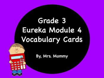 Eureka Math Engage New York Vocabulary Cards 3rd Grade Module 4 By