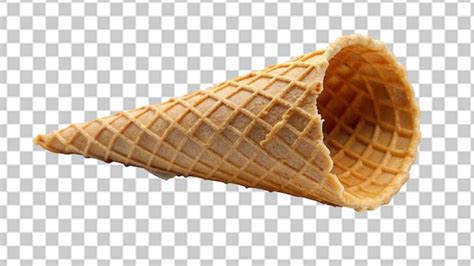 Premium PSD Empty Waffle Cone For Ice Cream Isolated On Transparent