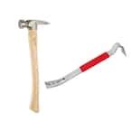 Milwaukee 19 Oz Milled Face Hickory Hammer With 15 In Pry Bar 48 22