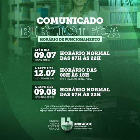 Not Cias Confira O Hor Rio De Funcionamento Da Biblioteca Unifagoc