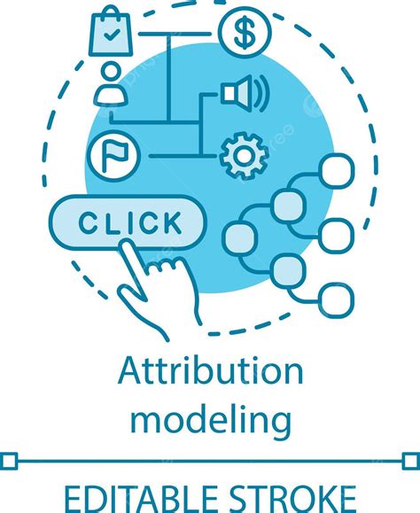 Digital Marketing Attribution Model Icon Editable Vector Outline Vector