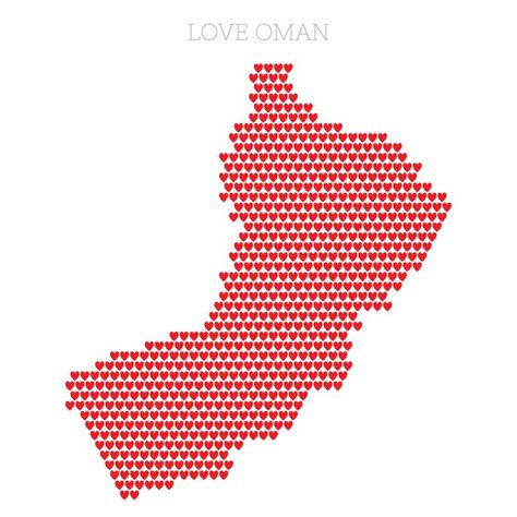 Premium Vector Oman Country Map Made From Love Heart Halftone Pattern