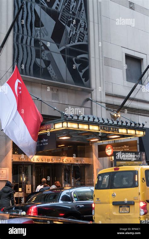 Entrance to the Millennium Broadway Hotel in Times Square, New York ...