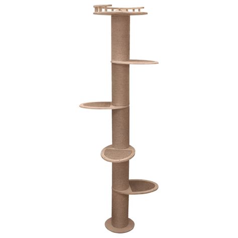 Usa Wood Cat Tree For Wall With Sisal Posts