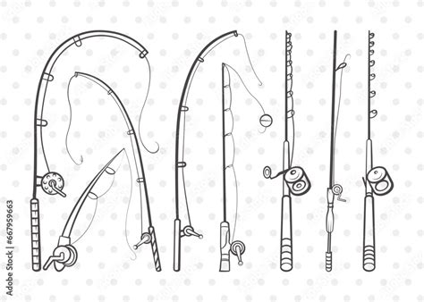 Fishing Rod Clipart Svg Cut File Fishing Rod Svg Fishing Pole Svg