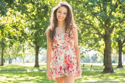 Premium Photo Stylish Gorgeous Brunette Smiling At Camera