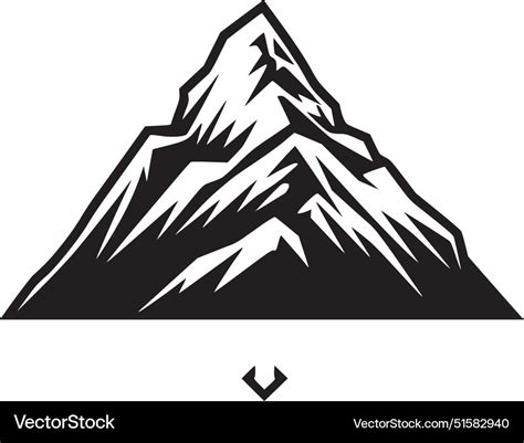 Mountain - black and white Royalty Free Vector Image