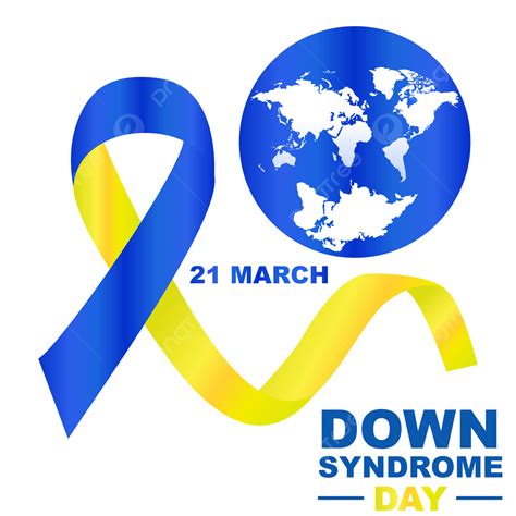 Ribbon Vector Syndrome Day World Map 21 March Down Design World Down