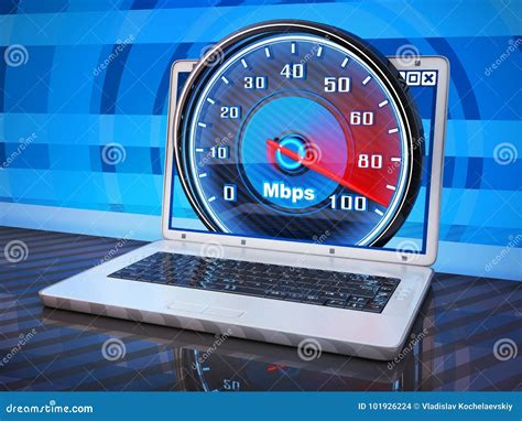 Laptop White And Internet Speed Stock Illustration Illustration Of