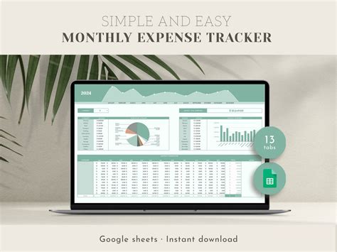 Yearly Expense Tracker Google Sheets Template Budget Expenses ...