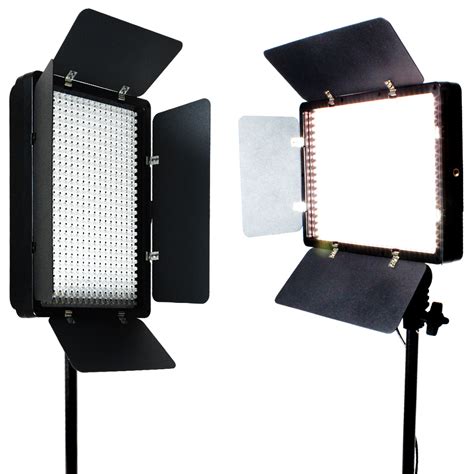 2 X 500 LED Light Panel Kit Photography Video Studio Lighting Dimmer ...