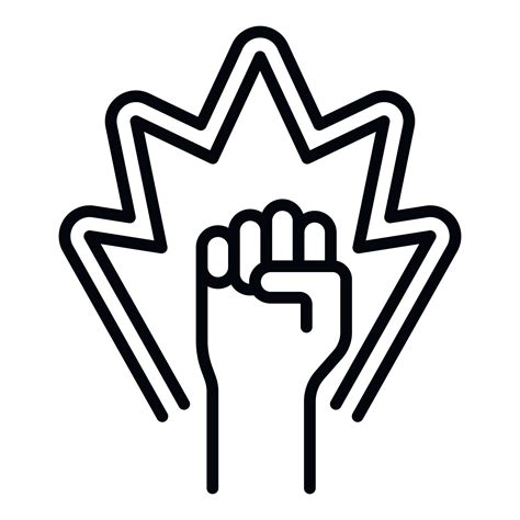 Protest fist up icon, outline style 15306989 Vector Art at Vecteezy