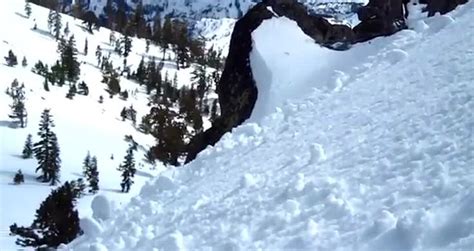 Skier Triggers Mini Avalanche Videos Metatube