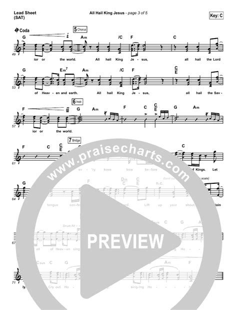 All Hail King Jesus Sheet Music PDF Jeremy Riddle PraiseCharts