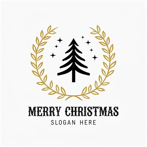 Elegant Minimalist Merry Christmas Logo Design Playground