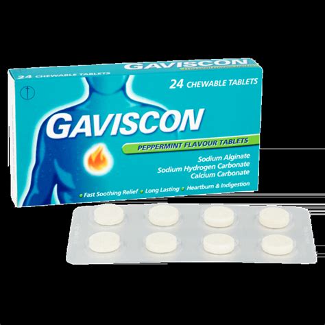 GAVISCON PEPPERMINT 24 CHEWABLE TABLETS Country Medical Pharmacy