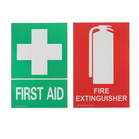 Safety Security X Mm First Aid Fire Extinguisher Pvc Sticker