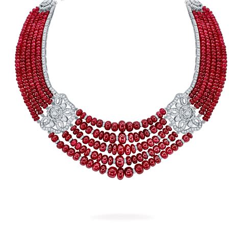 Red Rose High Jewellery Ruby and Diamond Necklace | In 18ct White Gold