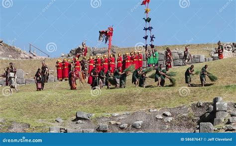 Inca On Throne Being Carried Into Inti Raymi Stock Video Video Of