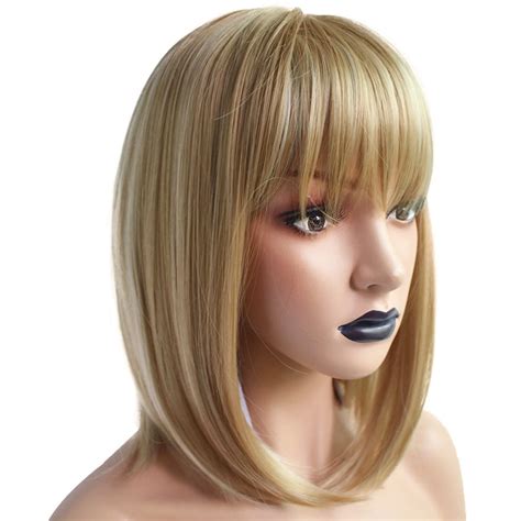 Amazon Anogol Hair Cap Ombre Blonde Wig Women Blonde Bob Wig With