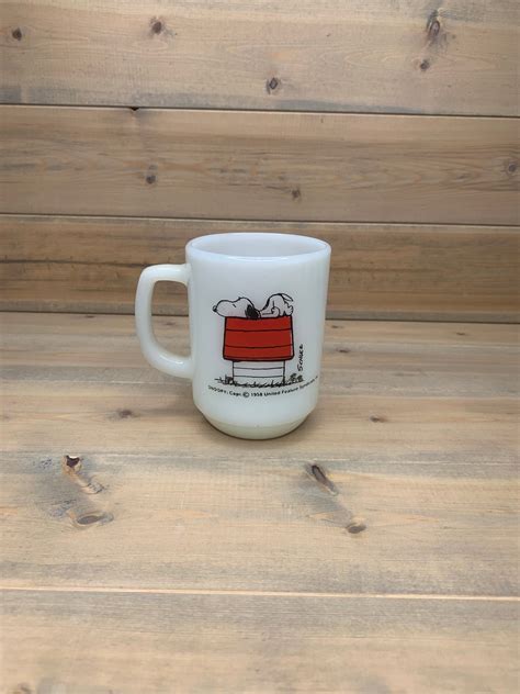 Fire King Anchor Hocking Snoopy I Think Im Allergic To Morning Mug Etsy