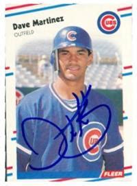 Dave Martinez autographed baseball card (Chicago Cubs) 1988 Fleer #424