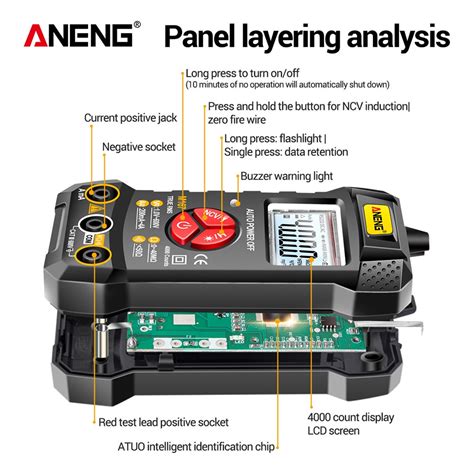 ANENG Digital Multimeter True RMS Voltage Tester M167 Black