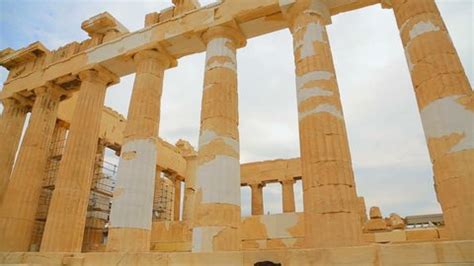 Huge Marble Columns Parthenon Temple Athens Stock Footage Video (100% Royalty-free) 13232420 ...