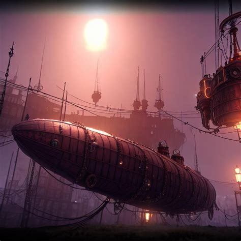 Steampunk Airship City Frostpunk 8k HDDR OpenArt