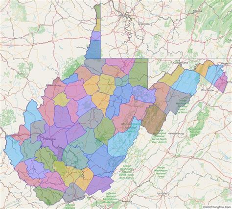 Printable Large Scale Political Map Of West Virginia Map Of West