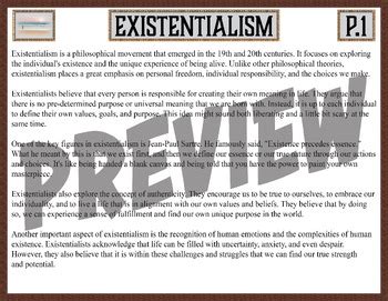 The Philosophy Series: Existentialism by M Teaching Peaks | TPT