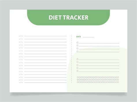 Premium Vector Healthy Nutrition And Diet Tracker Worksheet Design Template